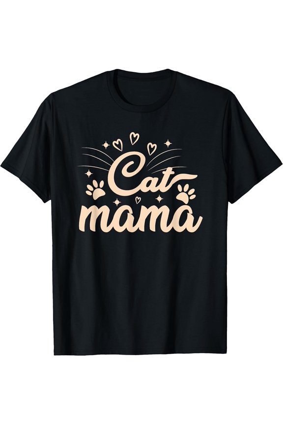 100% Cotton Cat Mama - Cat Mom - Funny Cat Paw - Classic T-Shirt