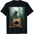 thumbnail image 1 of 100% Cotton Cat Selfie With T-Rex Dinosaur T-Shirt, Adult Humor Shirt, Gift for Him, Boyfriend Tshirt, Men's Graphic Top Golf Gift T-Shirt For Men and Women, 1 of 5