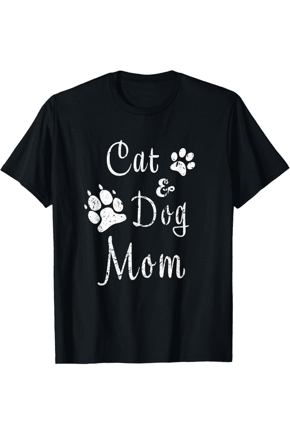 100% Cotton Cat and Dog Mom Kitten and Puppy Mama Kitty and Pup Mother Gift Unisex T-Shirt Golf Gift T-Shirts For Men and Women
