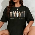 thumbnail image 1 of 100% Cotton Catholic Saint Pray Like A Girl Women Religious Christian T-Shirt, 1 of 5