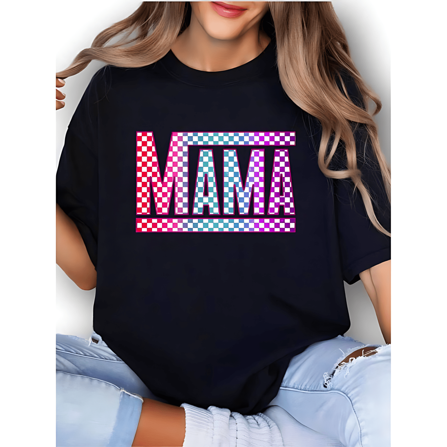 [100% Cotton] Checkered Mama Unisex Apparel Relaxed Fit Printed Golf ...