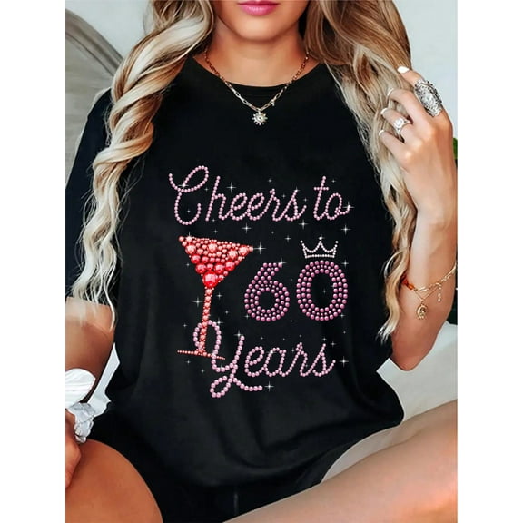 100% Cotton Cheers To 60 Years 60th Birthday 60 Years Old Bday T-Shirt