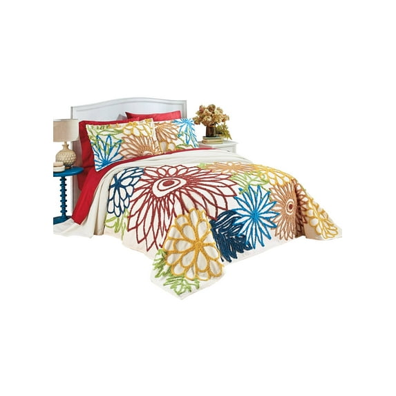 100% Cotton Chenille Bedspread - Sham