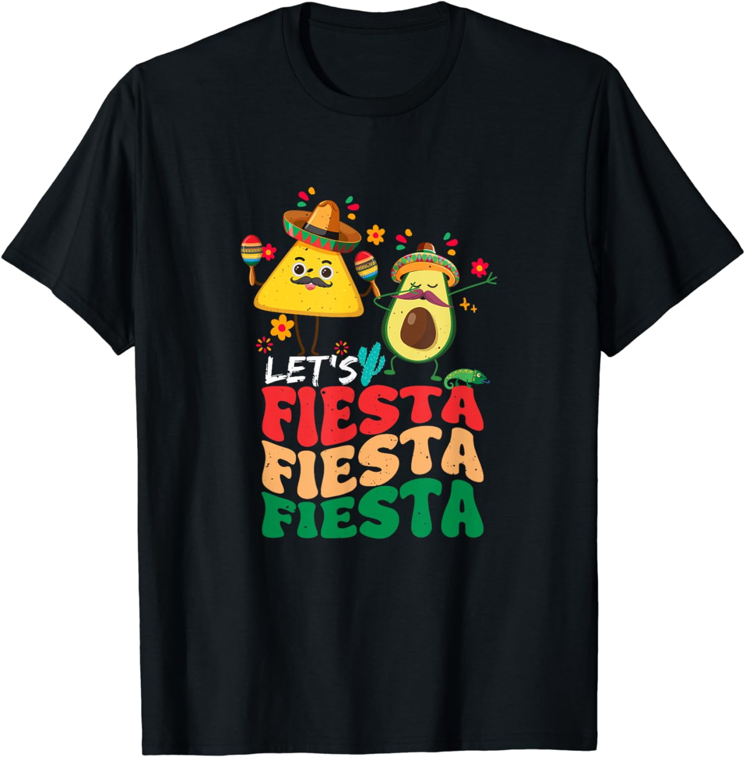 100% Cotton Cinco De Mayo Mexican Party, Funny Lets Fiesta Taco Avocado ...