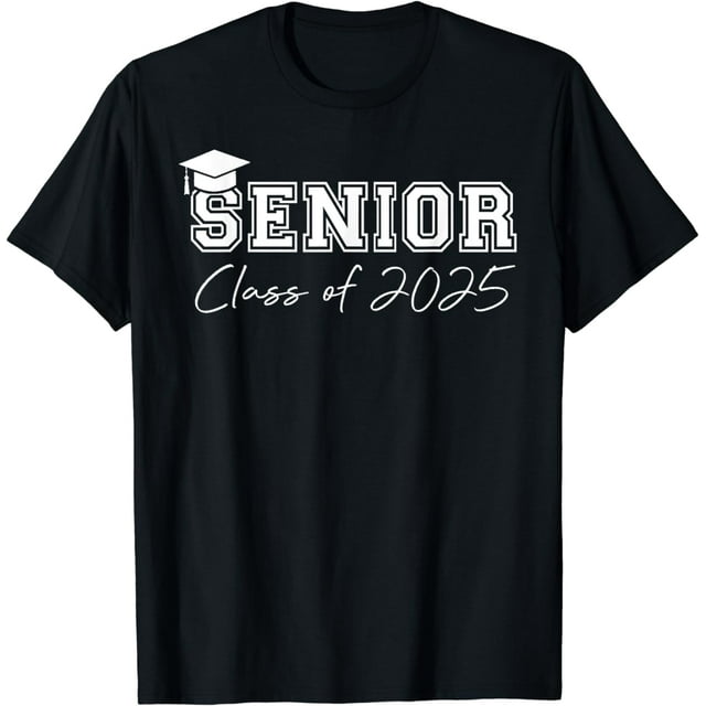 100 Cotton Class Of 2025 Senior 2025 High school college graduate T