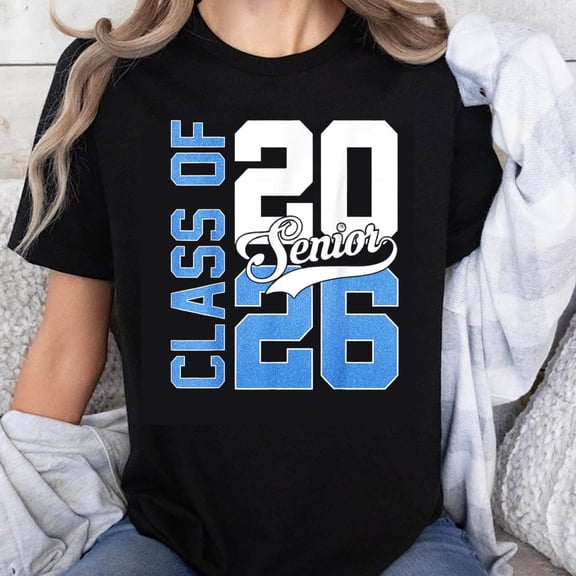 100% Cotton Class Of 2026 Senior Graduation T-Shirt For High School College Students Unisex Black Tee Gift For Graduates