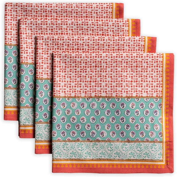 100% Cotton Cloth Napkins Set of 4 Everyday Reusable Square Napkins Cloth Washable Dinner Party Wedding Restaurant Hotel Kitchen Spring Summer (Provence, 20" x 20")