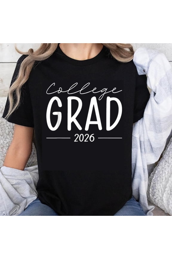 100% Cotton College Grad 2026 Graduation Celebration Shirt For Women Men Unisex Graduation Day Gift T-Shirt