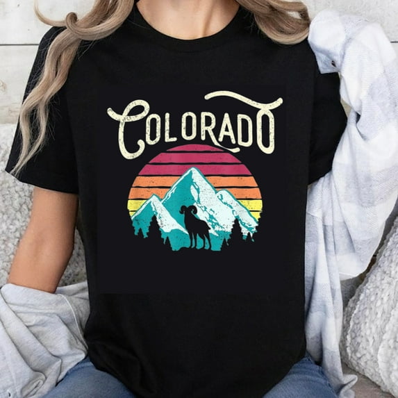 100% Cotton Colorado Mountain Sunset Elk Silhouette