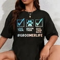 thumbnail image 1 of 100% Cotton Cool Dog Groomer Art for Men Women Dog Grooming Pet Groomer T-Shirt, 1 of 5