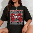 thumbnail image 1 of 100% Cotton Coquette Cheer Bow Funny Sport Cheerleader Cheerleading Red T-Shirt, 1 of 5