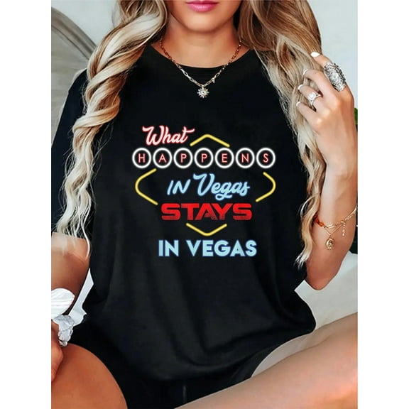 100% Cotton Cotton What Happens In Vegas Stays In Vegas Fun Family Vegas Trip T-Shirt