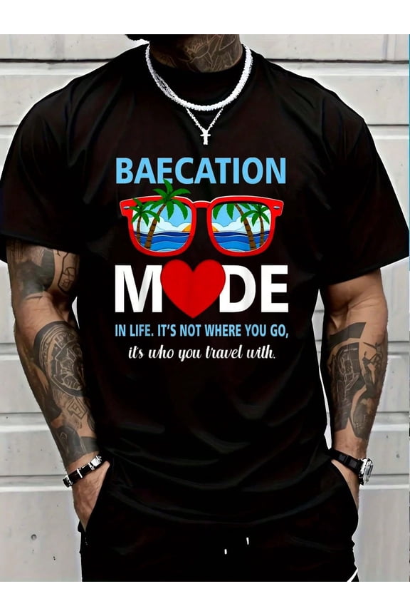 100% Cotton Couples Trip Matching Summer Vacation Baecation Mode-Vibes T-Shirt Women's Men Graphic Tee