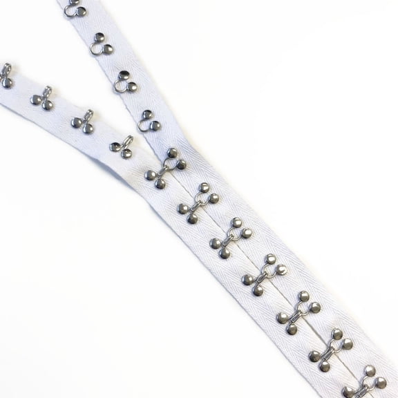 100% Cotton Cover Hook and Eye Trim 3/4" Wide Black & White