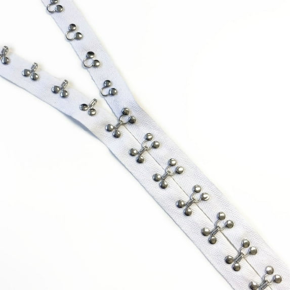 100% Cotton Cover Hook and Eye Trim 3/4" Wide Black & White