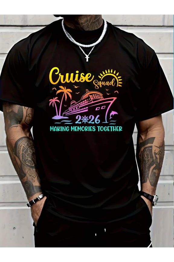 100% Cotton Cruise Squad 2026 Family Friends Vacation Matching Group T-Shirt Graphic T-shirts for men and women