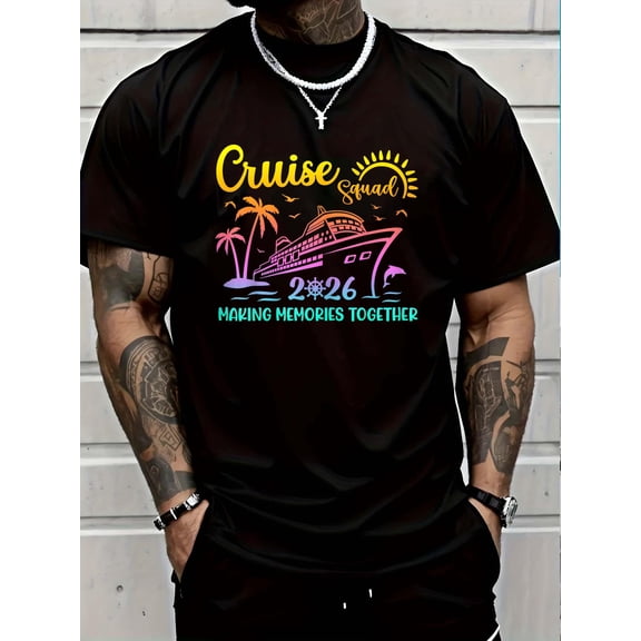 100% Cotton Cruise Squad 2026 Family Friends Vacation Matching Group T-Shirt Graphic T-shirts for men and women