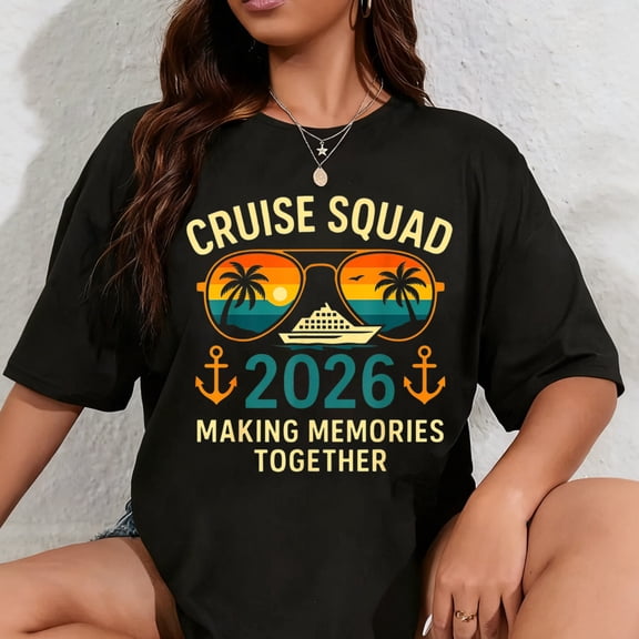 100% Cotton Cruise Squad 2026 Family Vacation Matching Group Summer T-Shirt
