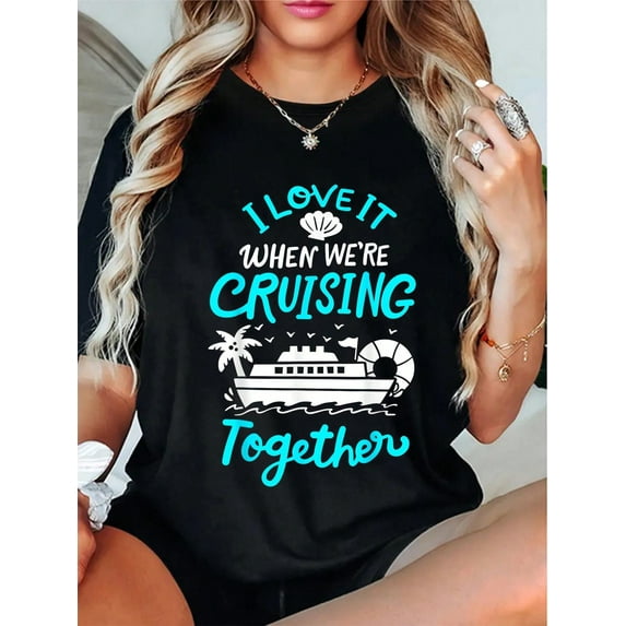 100% Cotton Cruising Vacation Essential Cruise T-Shirt Causal Tops