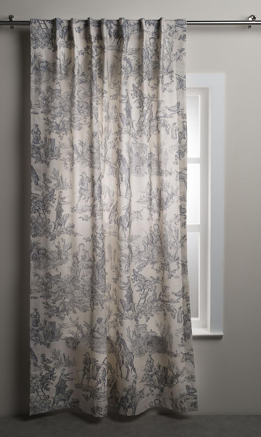 100% Cotton Curtain - 50"x84" Paloma Grey Decorative Curtain ...