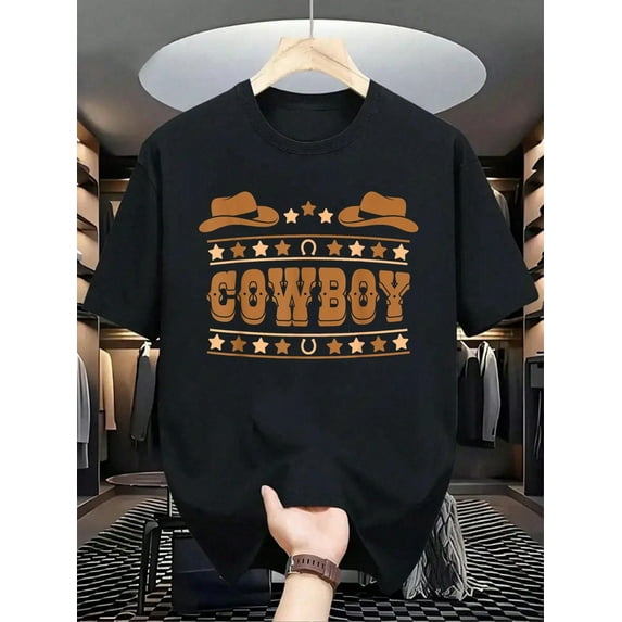 100% Cotton Cute Cowboy Outfit Rodeo Cowboy Western Men Boys Kids Cowboy T-Shir