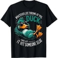 thumbnail image 1 of 100% Cotton Cute Funny Duck Graphic T-Shirt with Humorous Quote – Casual Trendy Tee Golf Gift T-Shirts For Men and Women, 1 of 9