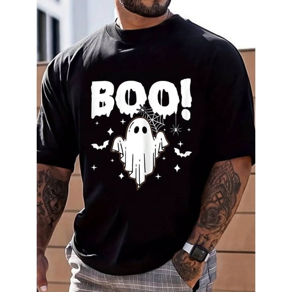 100% Cotton Cute Ghost Halloween Costume Trick Or Treat Men T-Shirt Street Hip-Hop Style Men's T-Shirt