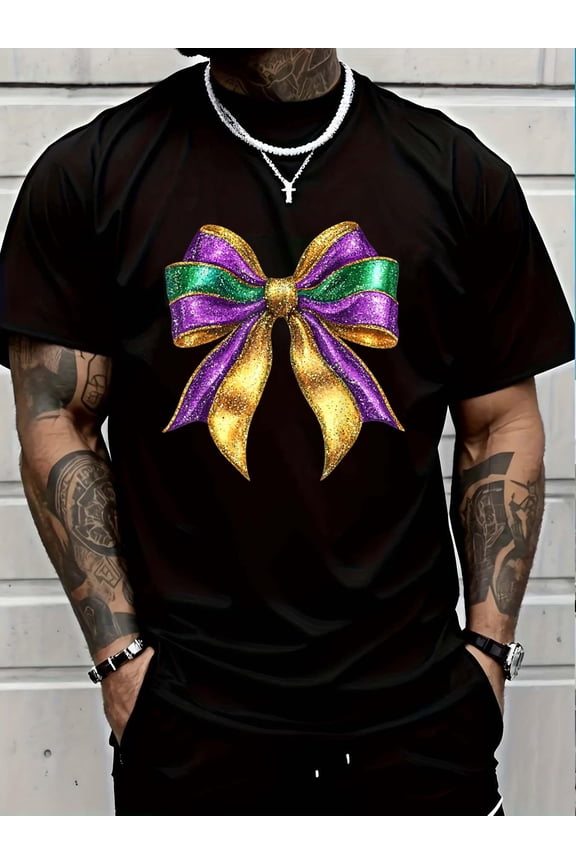 100% Cotton Cute Mardi Gras Fat Coquette Bow Tuesday kids girls women T-Shirt Graphic T-shirts for men and women