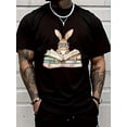 thumbnail image 1 of 100% Cotton Cute Reading Bunny Glasses Books Bookworm Reader Teacher T-Shirt Graphic T-shirts for men and women, 1 of 2