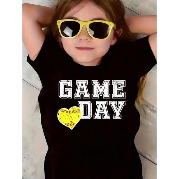 100% Cotton Cute Softball Mom Game Day Kid T-Shirt Graphic T-shirts for boys and girls