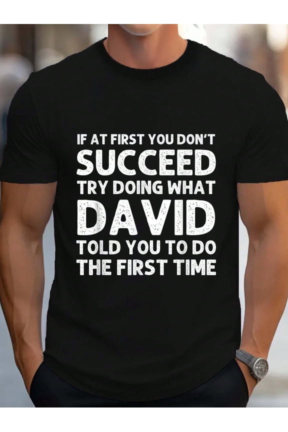 100% Cotton DAVID Gift Name Personalized Birthday Funny Christmas Joke T-Shirt Women's Men's Graphic Tee Causal Tops