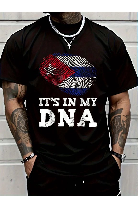100% Cotton It's In My DNA N Hispanic Heritage Month Proud T-Shirt Round Neck Short Sleeve T-Shirt Women's Men's Graphic Tee Casual Tops Women's Men Graphic Tee