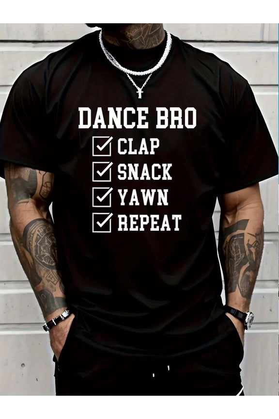 100% Cotton Dance Bro Brother Clap Snack Yawn T-Shirt Round Neck Short Sleeve T-Shirt Women's Men's Graphic Tee Casual Tops Women's Men Graphic Tee