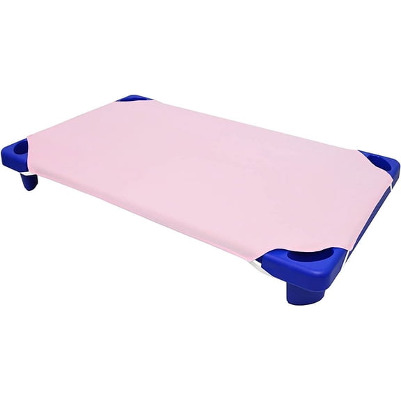 100% Cotton Daycare/Preschool Toddler Fitted Sheets- 300TC Preschool Kids Cot Sheets- Children Naptime Corner Elastic Loop for Toddlers– Pack of 12 - Pink Solid (22" W X 40" L)
