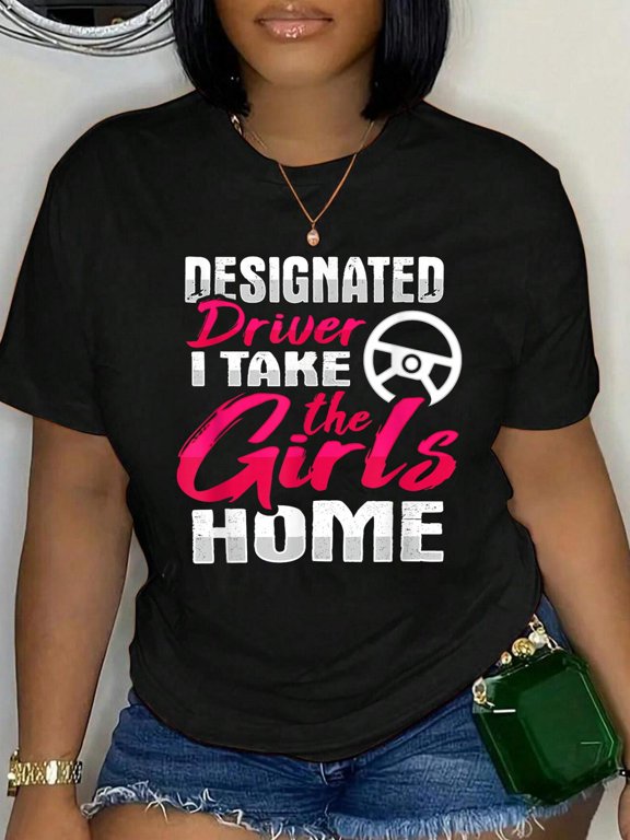 Designated Driver Design for Driving Volunteer T-Shirt Women's Men's Graphic Tee Casual Tops
