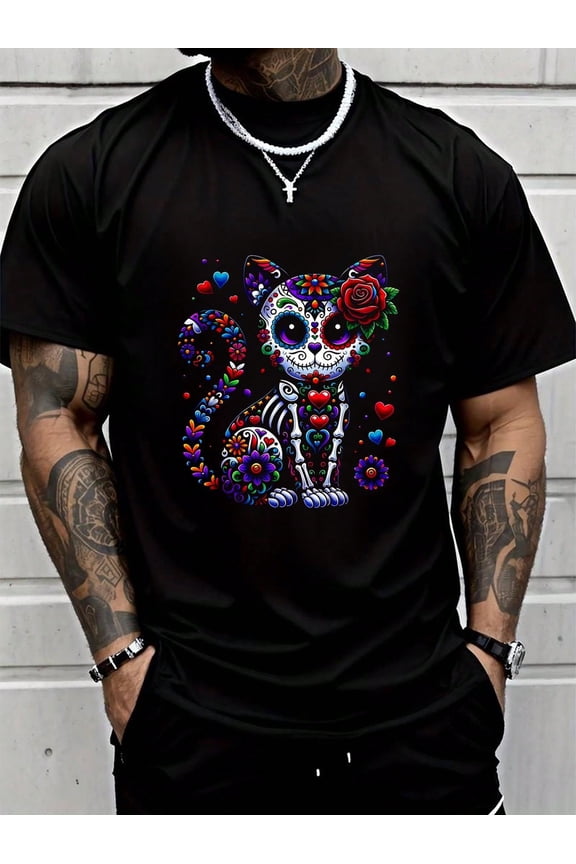 100% Cotton Dia De Los Muertos Cinco De Mayo Sugar Skull Men Women T-Shirt Summer Men For Top