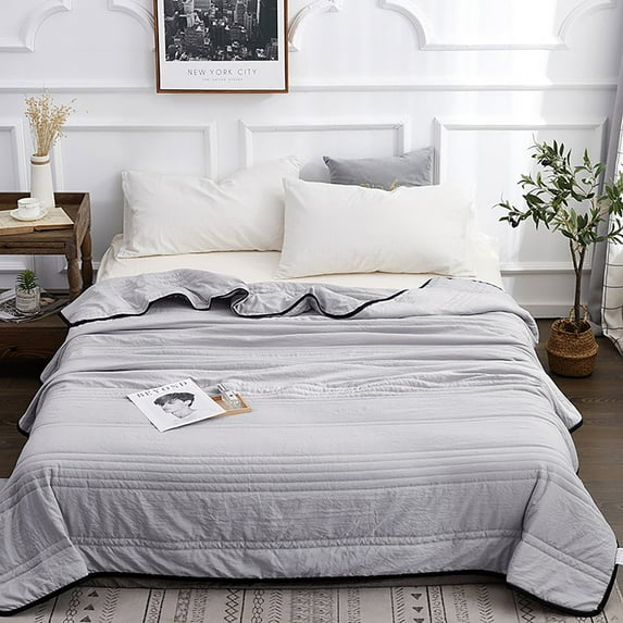 100% Cotton Direct Cooling Blanket for Hot Sleepers,Full Size Lightweight Breathable Summer Blankets for Bed,for Sleeping, Hot Flashes Night Sweats(E,1 * Cool Ice Silk Solid Color Summer Cool Quilt)