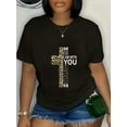 thumbnail image 1 of 100% Cotton Do Not Fear Verse Christian Mom Gifts Cheetah Print Cross T-Shirt, 1 of 4