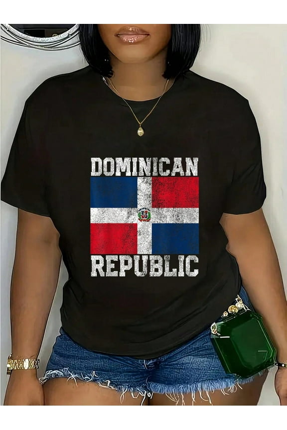 100% Cotton Dominican Republic Flag National Pride Roots Country Family T-Shirt