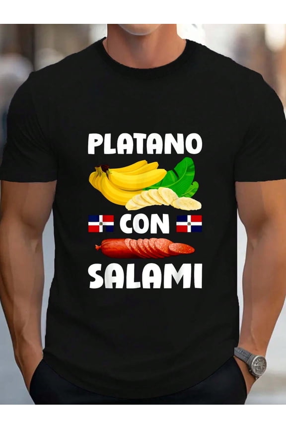 100% Cotton Dominicana Flag RD Dominican Republic Food Mangu Plantain T-Shirt Women's Men's Graphic Tee Causal Tops