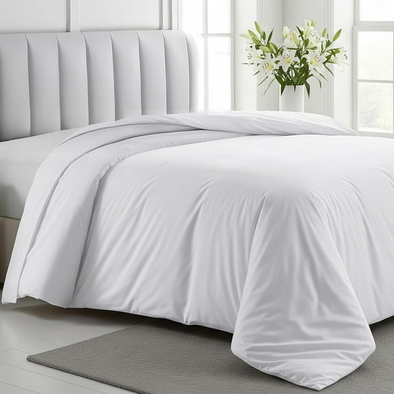 100% Cotton Duvet Cover Queen/Full Only - Premium 400 Thread Count Sateen, Comforter Cover Queen Size, Beige Duvet Cover with Button Closure and Corner Ties (Paisley Beige)