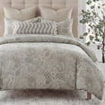 thumbnail image 1 of 100% Cotton Duvet Cover Set Queen Size, Boho Paisley Bedding Set with Zipper Closure & Corner Ties, Soft Breathable Khaki Paisley Floral Duvet Cover for All Seasons, 1 of 7