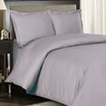 thumbnail image 1 of 100% Cotton Duvet Cover Sets 300 Thread Count Damask Striped - Full/Queen - Lilac, 1 of 1