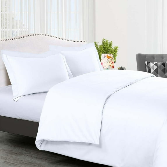 100% Cotton Duvet Cover Sets 300 Thread Count Solid - King/California King - White