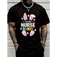 thumbnail image 1 of 100% Cotton Easter Nurse Bunny Ears Nursing Easter Egg Stethoscope Women T-Shirt Graphic T-shirts for men and women, 1 of 2