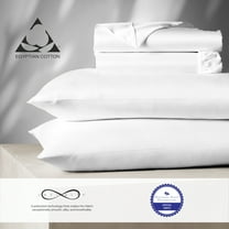 Aireolux 100% Cotton Egyptian Full Sheet Set, 1000 Thread Count Soft, Silky, Breathable & Deep Pocket 4-Piece Set White