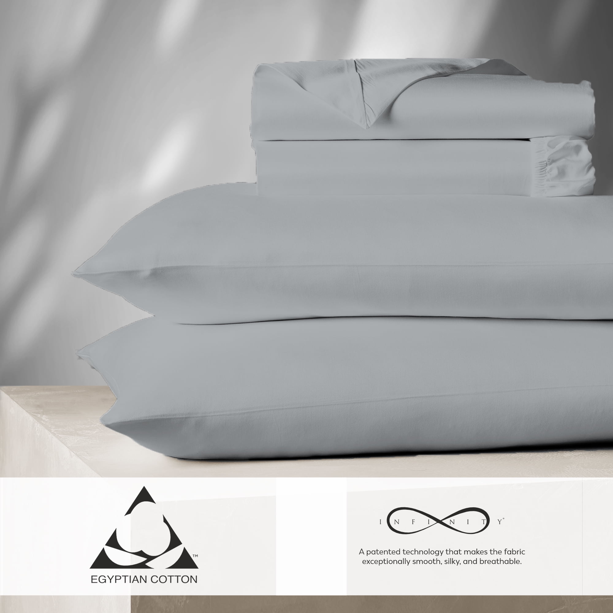 King Soft Silver Egyptian Cotton Sheet Set