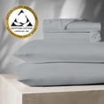 thumbnail image 1 of Aireolux 100% Egyptian Cotton 1000 Thread count 4 Piece Queen Bed Sheet Set – Silky Sateen, Deep Pocket, Super Soft & Breathable, Silver, 1 of 15