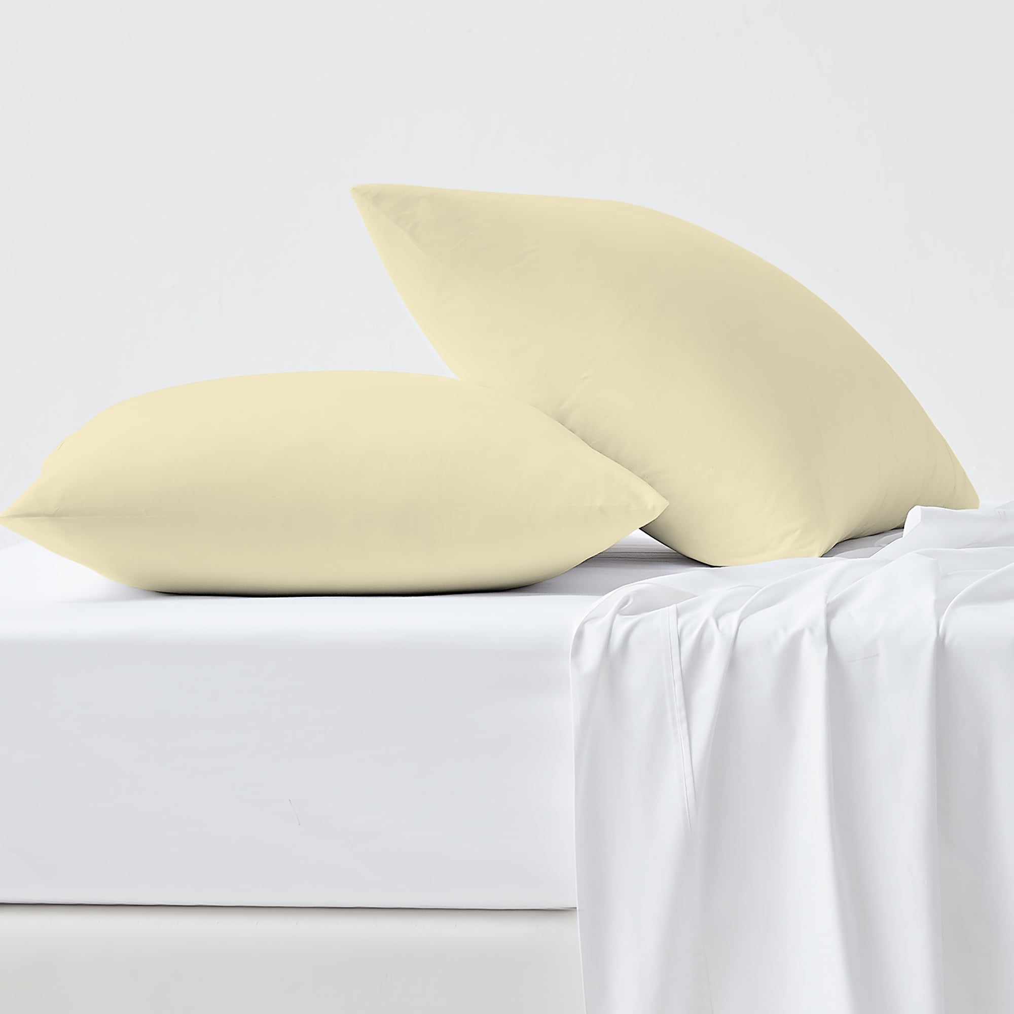 Pale Yellow 1000 Thread Count Cotton Standard Pillowcase Set