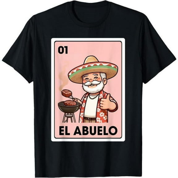 100% Cotton El Abuelo Grilling Grandpa Mexican Mens T-Shirt